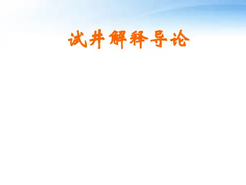 试井解释导论  ppt课件