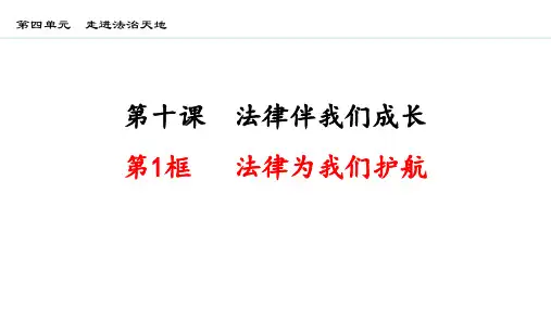部编版七年级道德与法治下册《法律为我们护航》PPT优秀教学课件