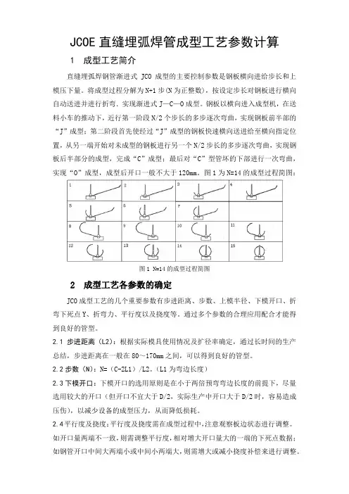 JCOE直缝埋弧焊管成型工艺参数计算