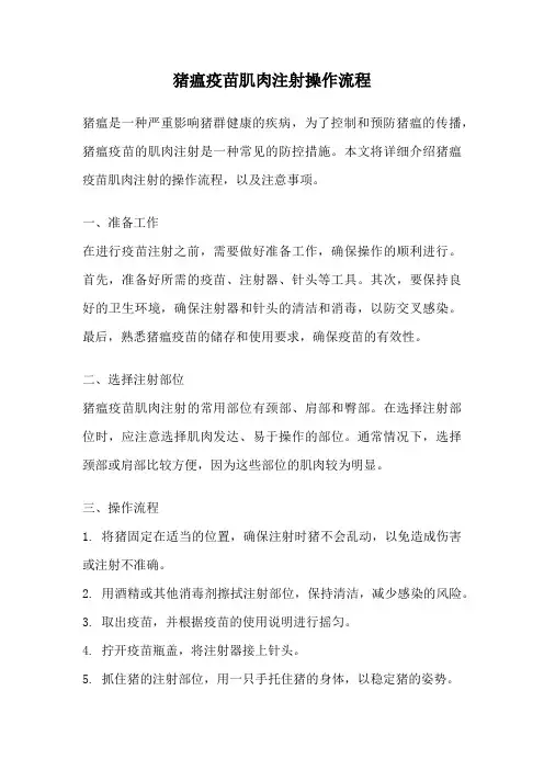 猪瘟疫苗肌肉注射操作流程