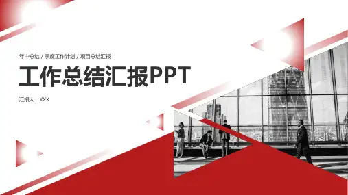 红色工作总结汇报PPT模板
