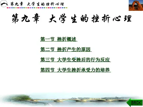 大学生心理健康教育第九章大学生的挫折心理ppt课件