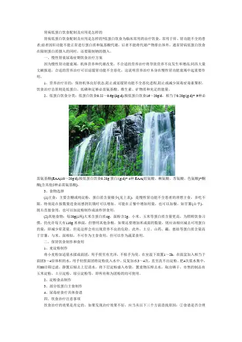 肾病低蛋白饮食配制及应用是怎样的