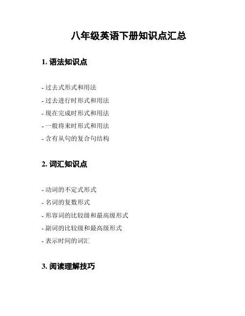 八年级英语下册知识点汇总