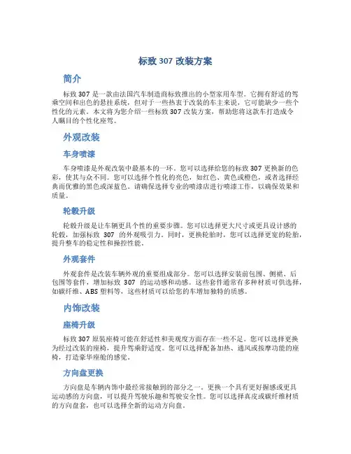 标致307改装方案
