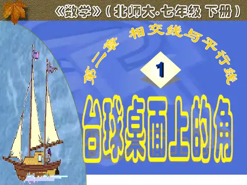 最新--数学课件台球桌面上的角 精品