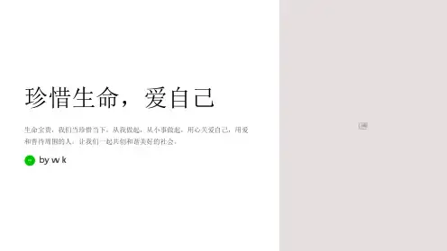 爱自己珍爱生命主题班会PPT课件