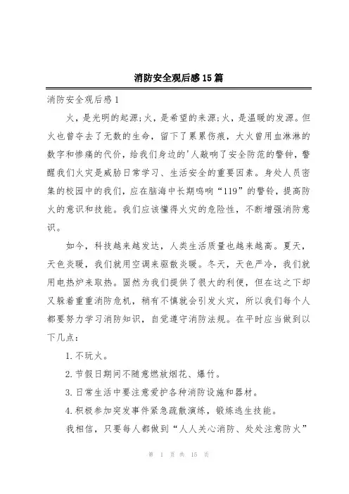消防安全观后感15篇