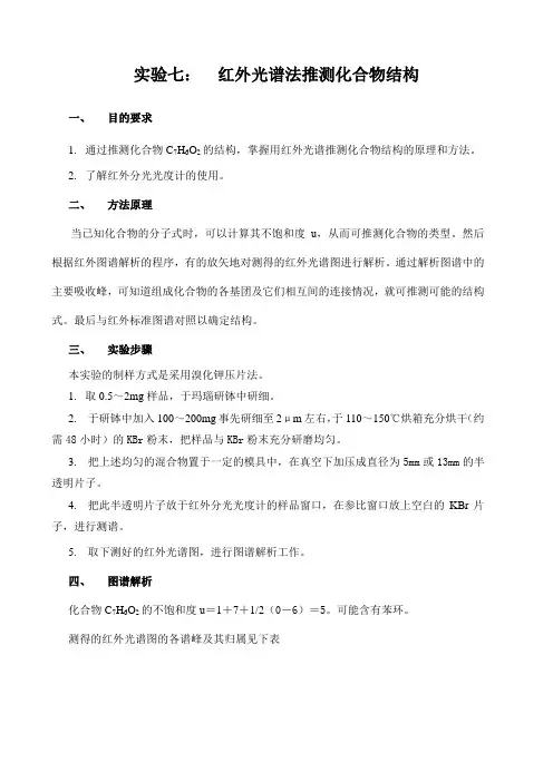 实验十一 红外光谱实验讲义