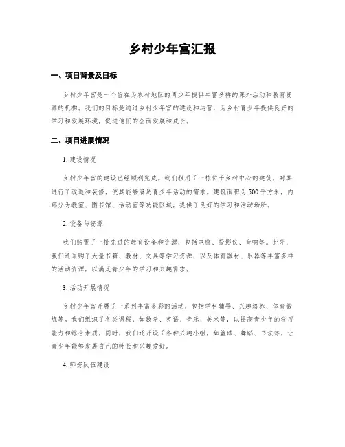 乡村少年宫汇报