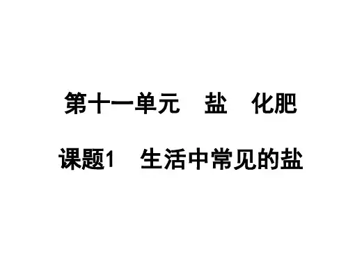 生活中常见的盐