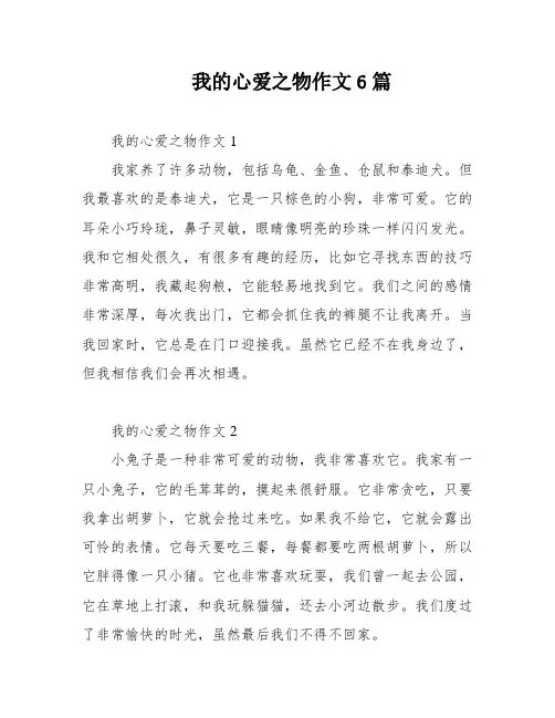 我的心爱之物作文6篇