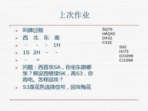 桥牌防守基本打法首攻选择