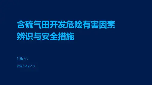 含硫气田开发危险有害因素辨识与安全措施
