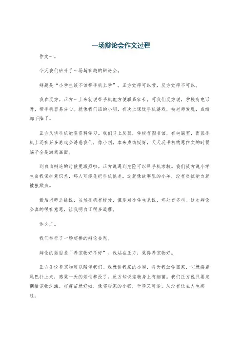 一场辩论会作文过程