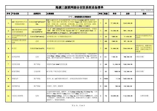 海康三级联网配置清单