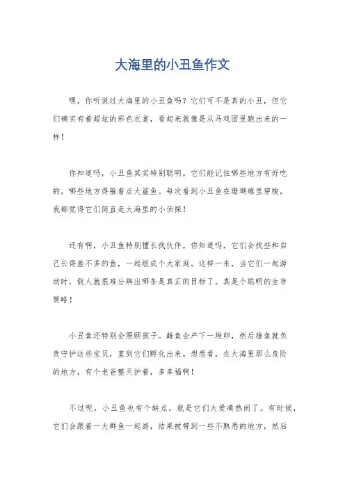 大海里的小丑鱼作文