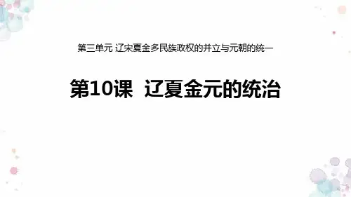 《辽夏金元的统治》PPT优质课件