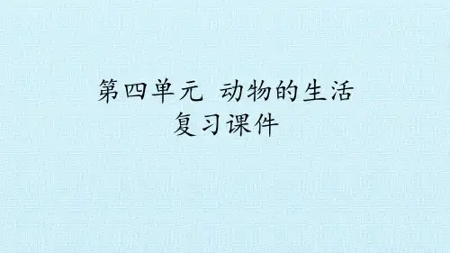 大象版二年级上册科学第四单元动物的生活复习