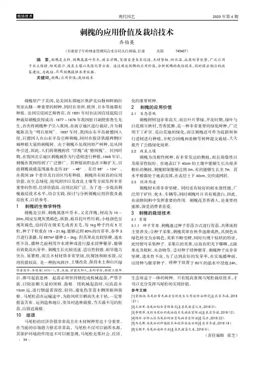 刺槐的应用价值及栽培技术