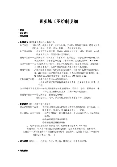 景观施工图绘制 明细