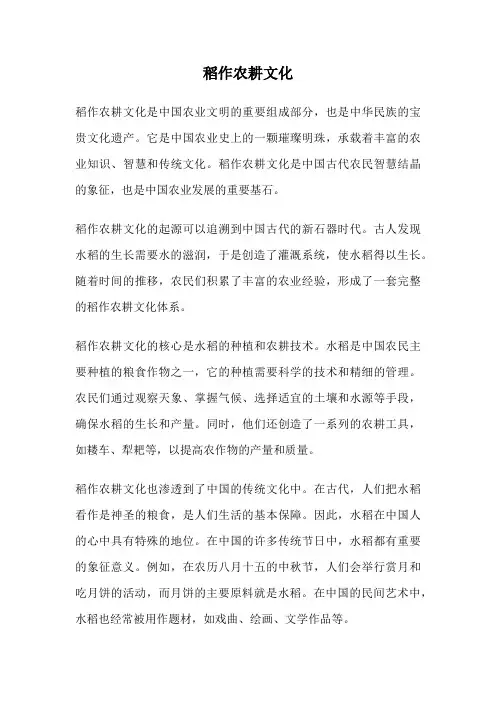 稻作农耕文化