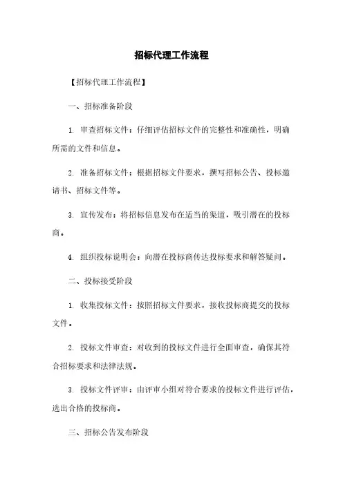 招标代理工作流程