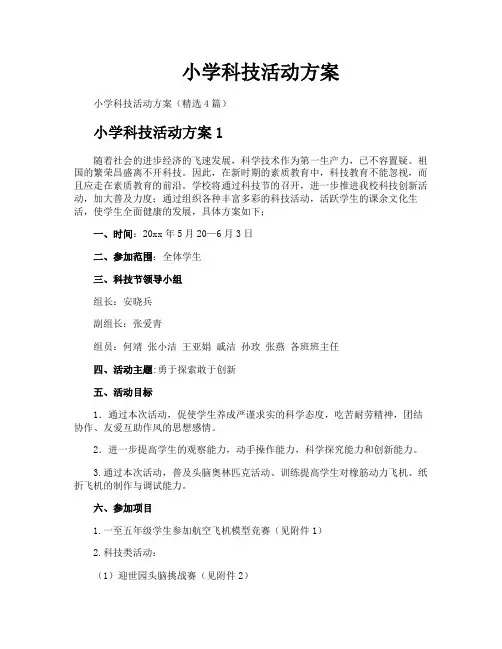 小学科技活动方案