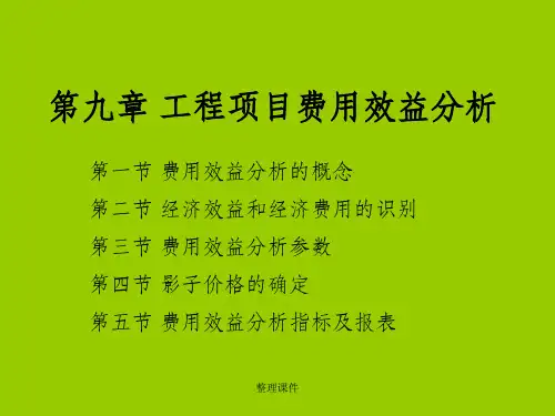 工程经济学(新)09第九章 工程项目费用效益分析