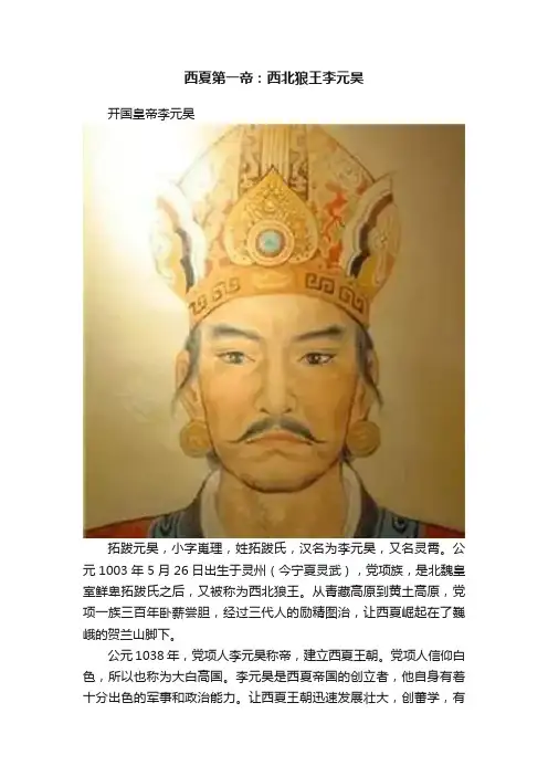 西夏第一帝：西北狼王李元昊
