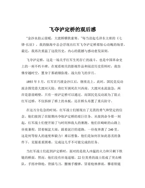 飞夺泸定桥的观后感