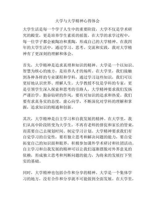 大学与大学精神心得体会