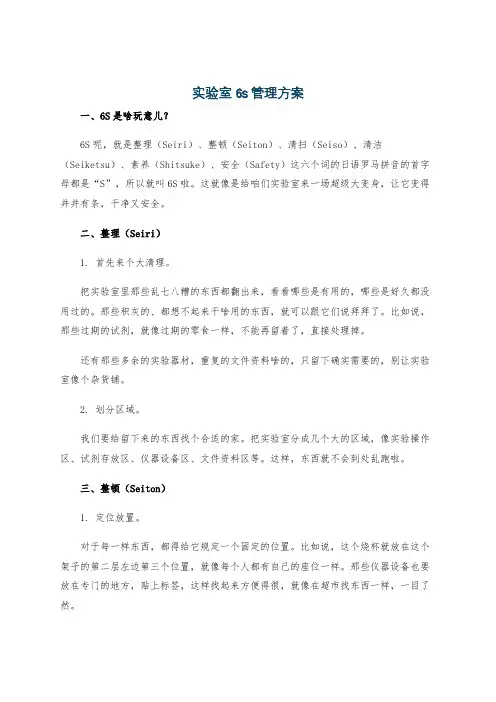 实验室6s管理方案