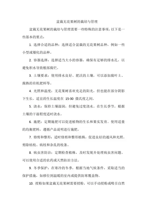 盆栽无花果树的栽培与管理