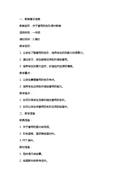 关于春雨的色彩课件教案
