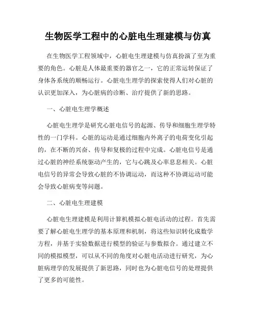 生物医学工程中的心脏电生理建模与仿真