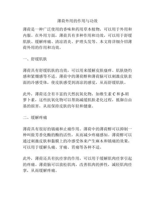薄荷外用的作用与功效