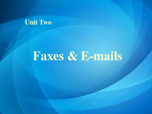 商务英语函电第二版   Unit 2 Faxes and E-mails