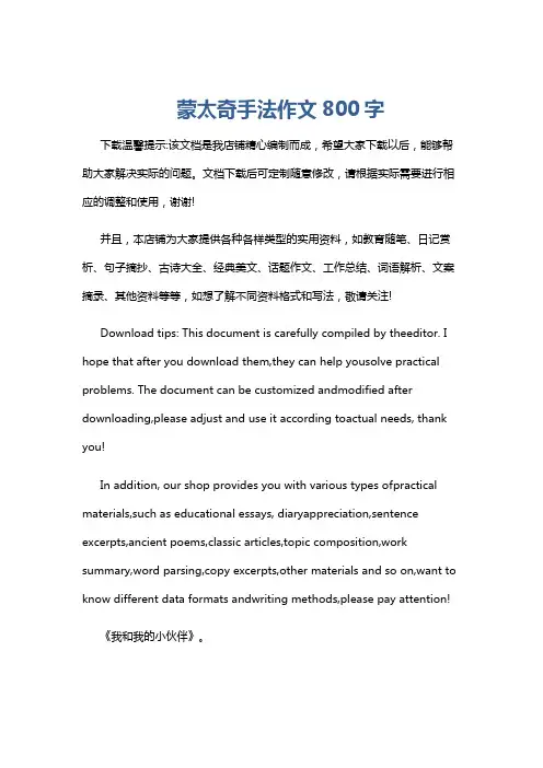 蒙太奇手法作文800字