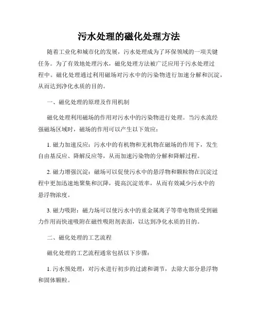 污水处理的磁化处理方法