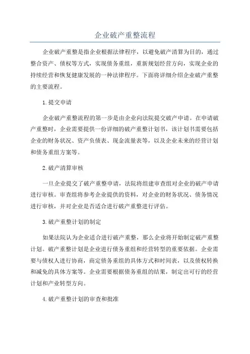 企业破产重整流程