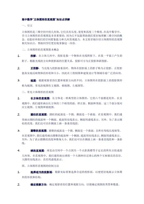 22高中数学“立体图形的直观图”知识点详解