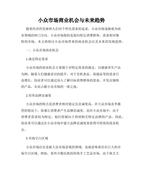 小众市场商业机会与未来趋势