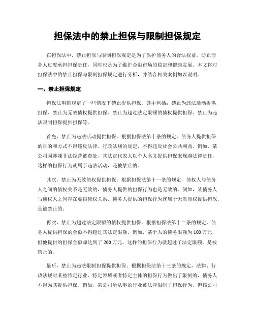 担保法中的禁止担保与限制担保规定