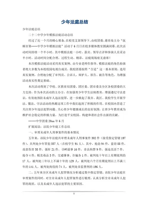 少年法庭总结
