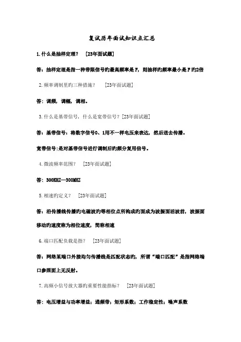 2023年哈工大考研通信复试面试问题汇总