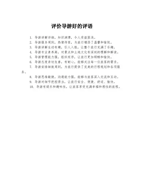 评价导游好的评语