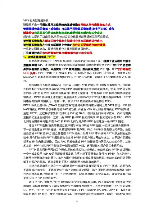 VPN的典型隧道协议