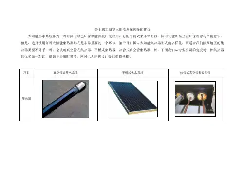太阳能集热系统的对比选择