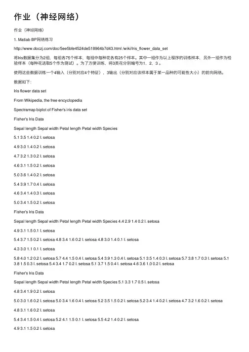 作业（神经网络）